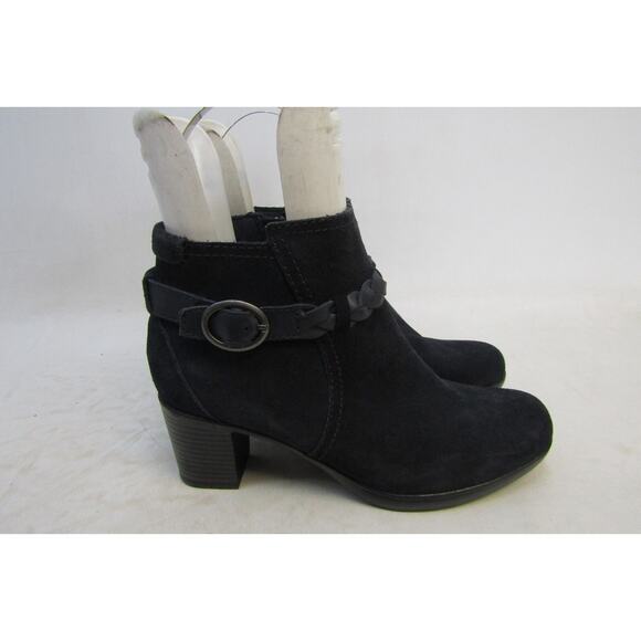 Clarks Womens Size 7.5 M Blue Suede Zip Fashion Ankle Boots Booties - Picture 3 of 11